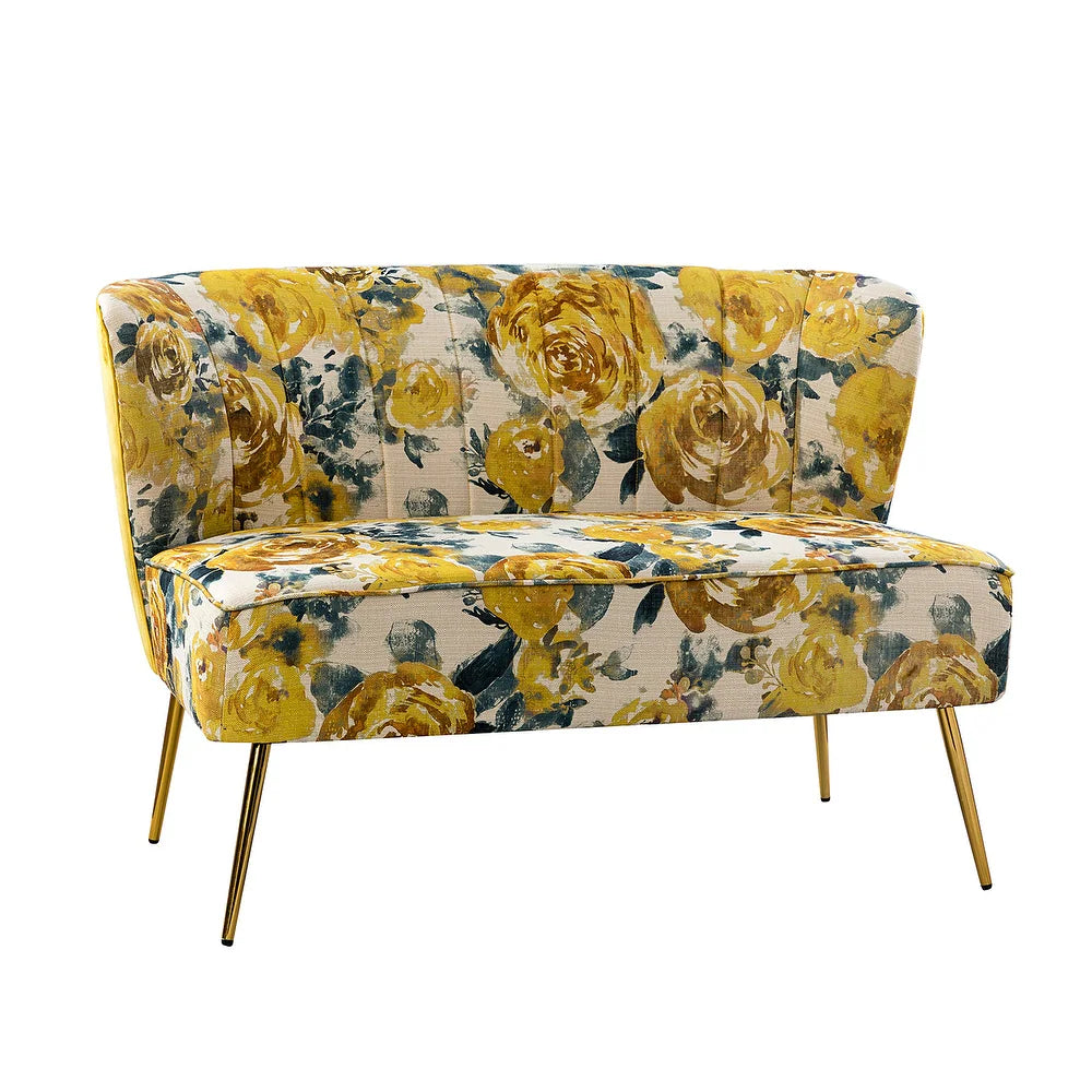Udine 47 "in Contemporary Polyester Loveseat with Metal Legs