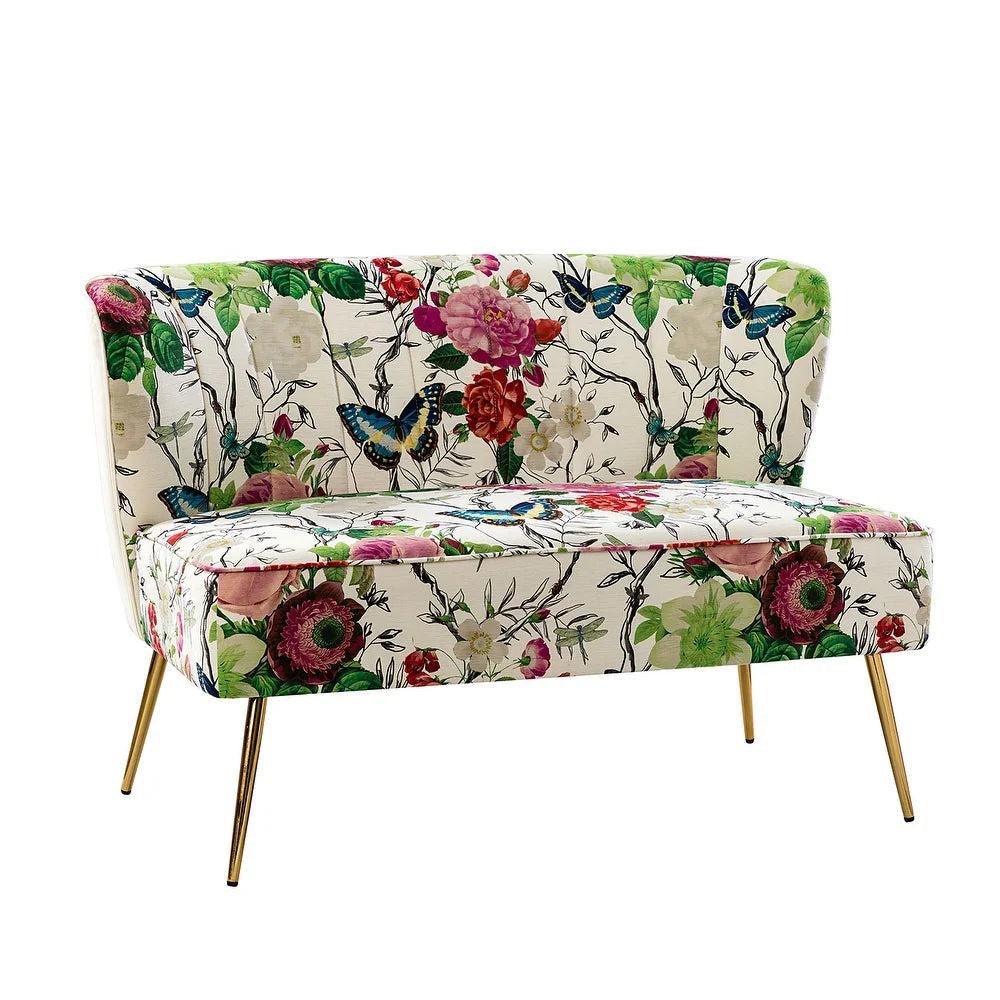 Udine 47 "in Contemporary Polyester Loveseat with Metal Legs