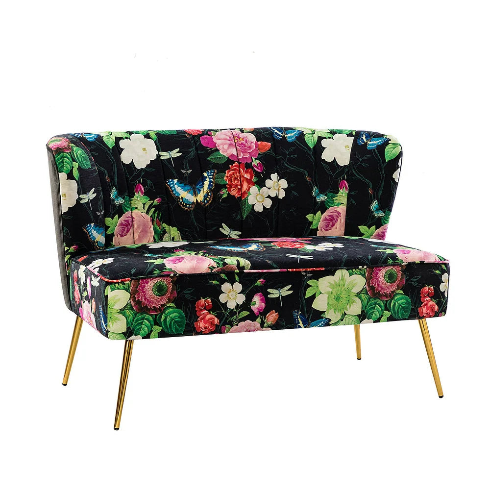 Udine 47 "in Contemporary Polyester Loveseat with Metal Legs
