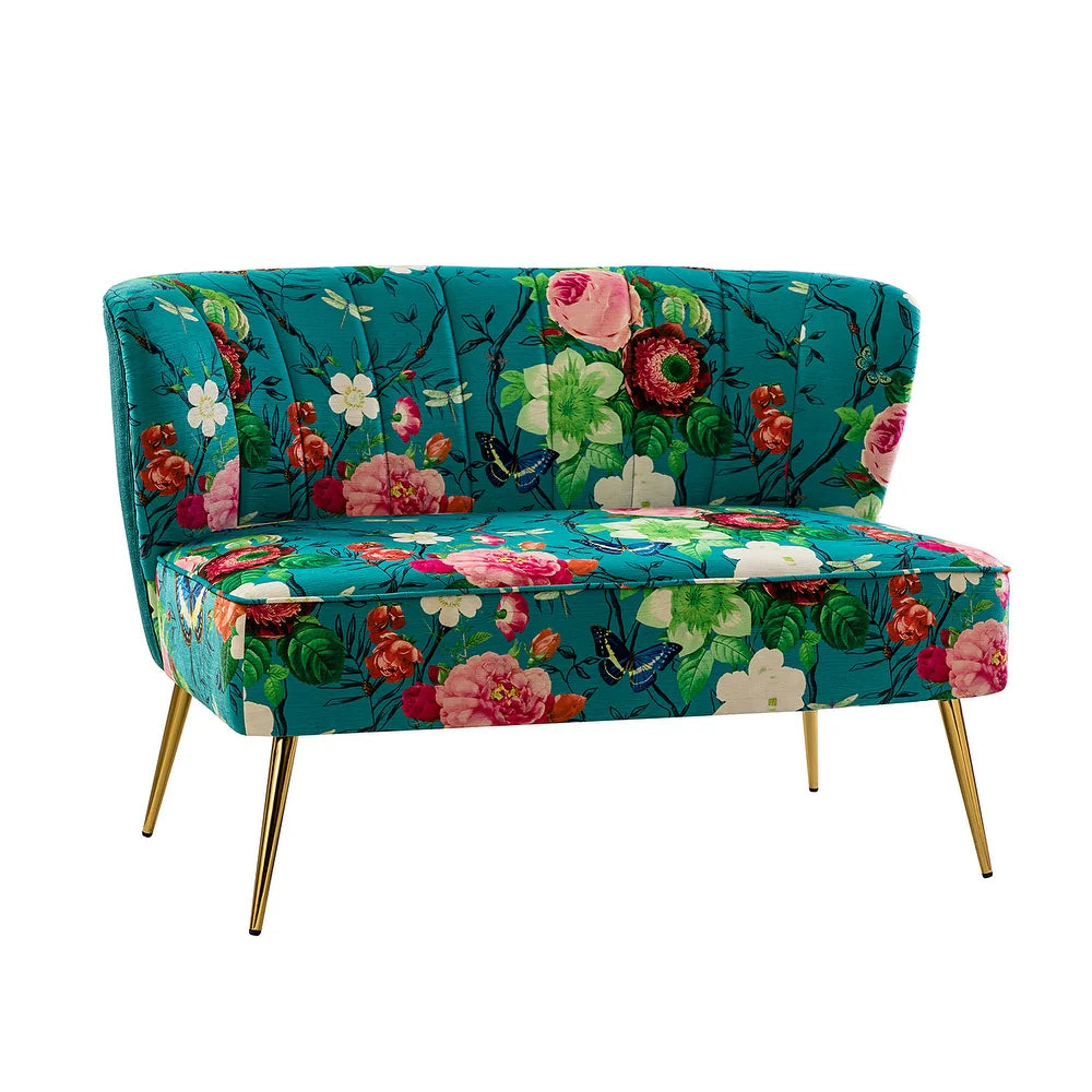 Udine 47 "in Contemporary Polyester Loveseat with Metal Legs