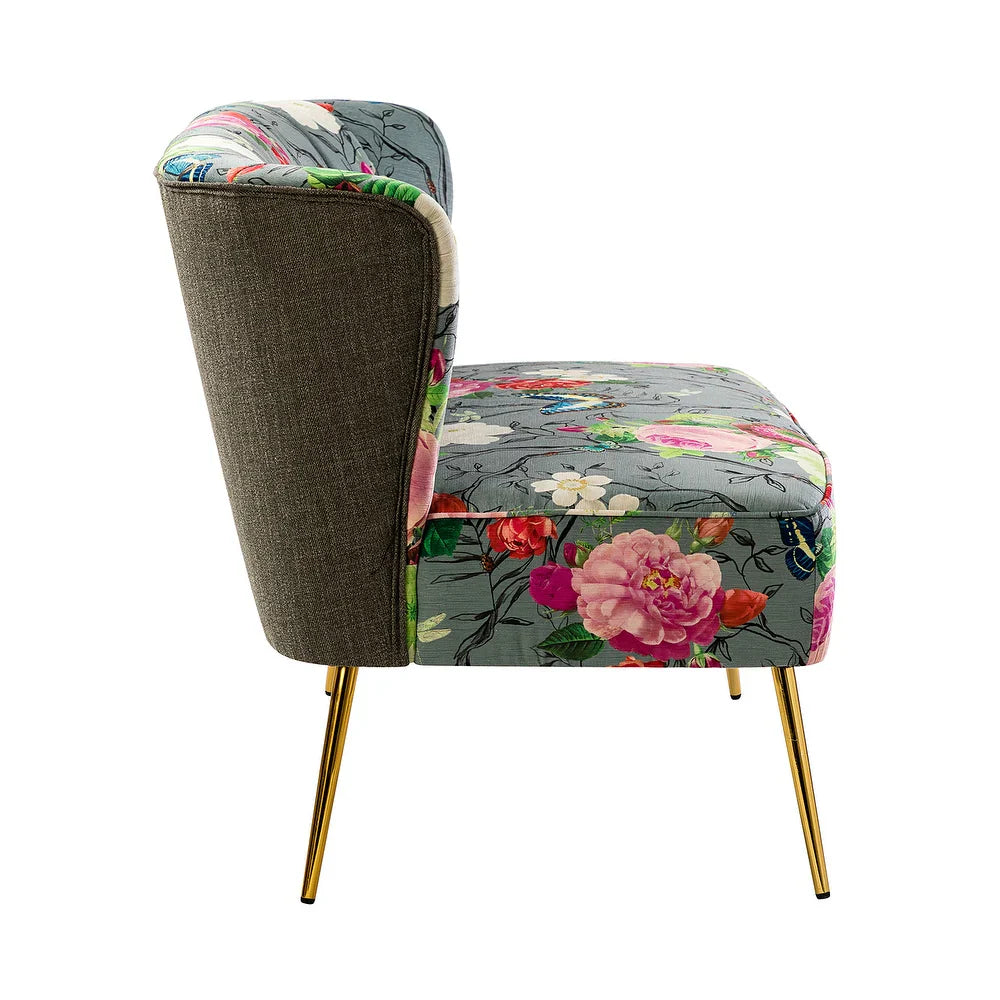 Udine 47 "in Contemporary Polyester Loveseat with Metal Legs