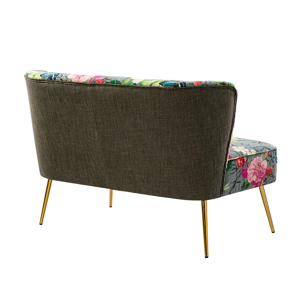 Udine 47 "in Contemporary Polyester Loveseat with Metal Legs