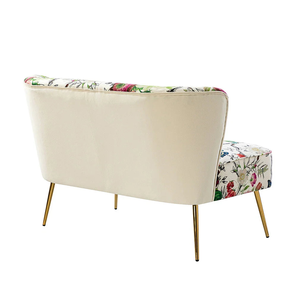 Udine 47 "in Contemporary Polyester Loveseat with Metal Legs