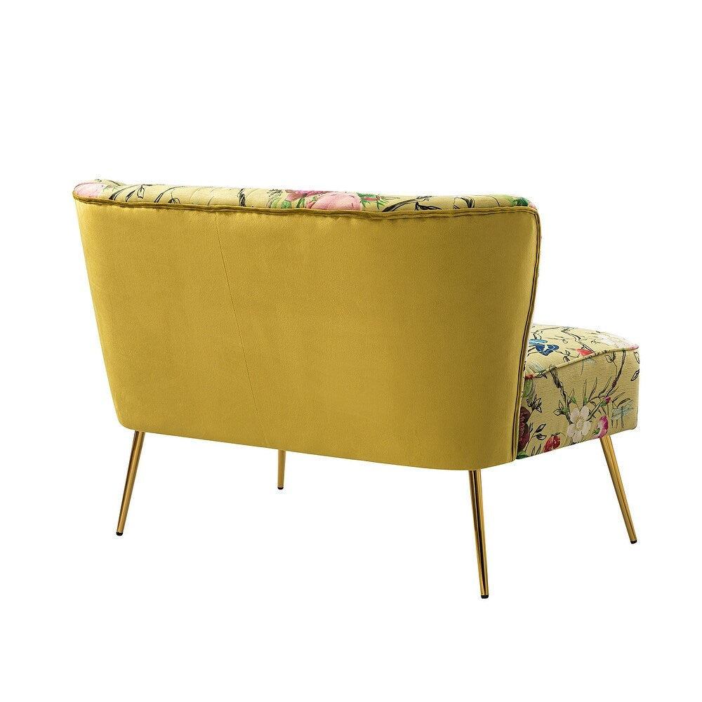 Udine 47 "in Contemporary Polyester Loveseat with Metal Legs