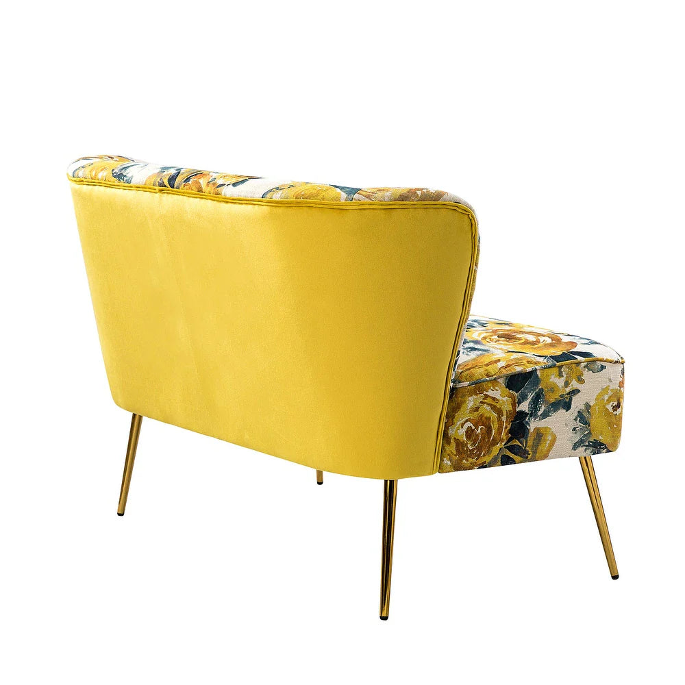 Udine 47 "in Contemporary Polyester Loveseat with Metal Legs