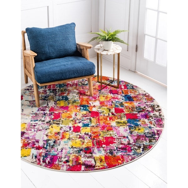 Distressed Ivory Multi-color Soft Area Rug