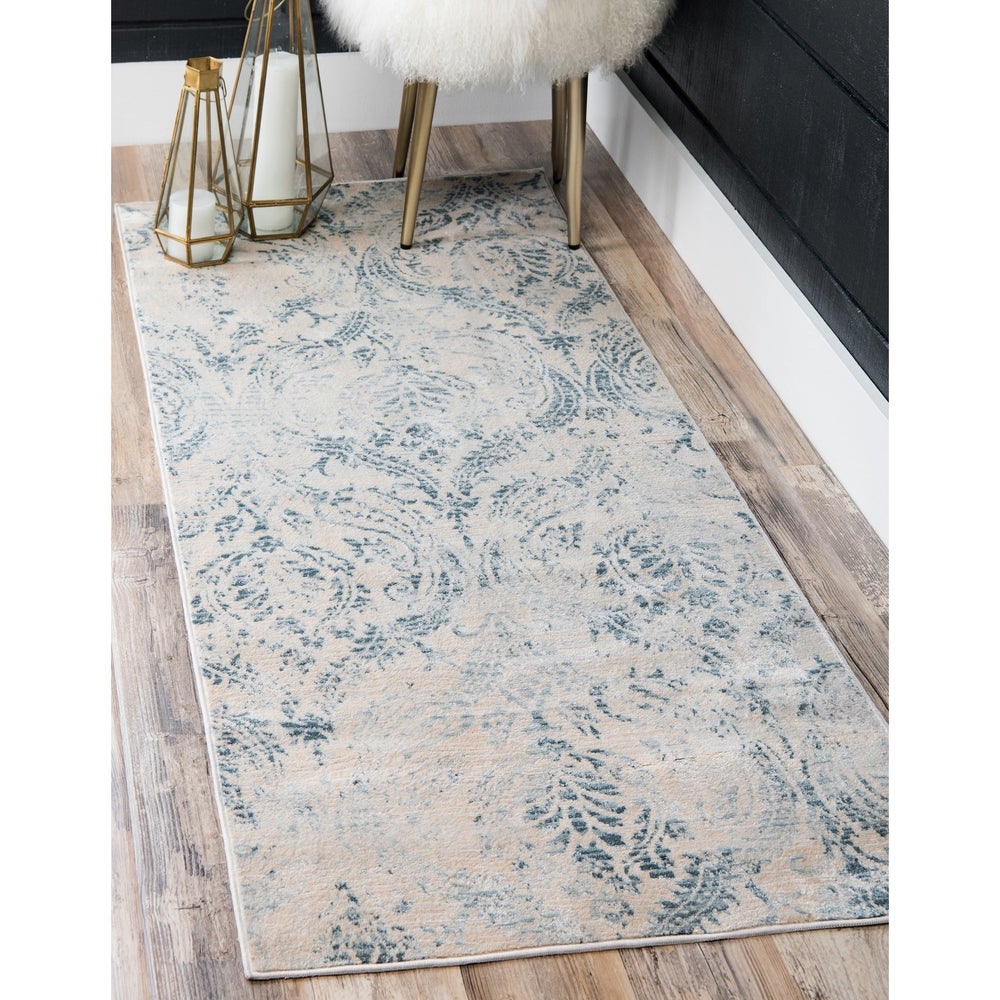 Abstract Pattern Muted Blue Soft Area Rug