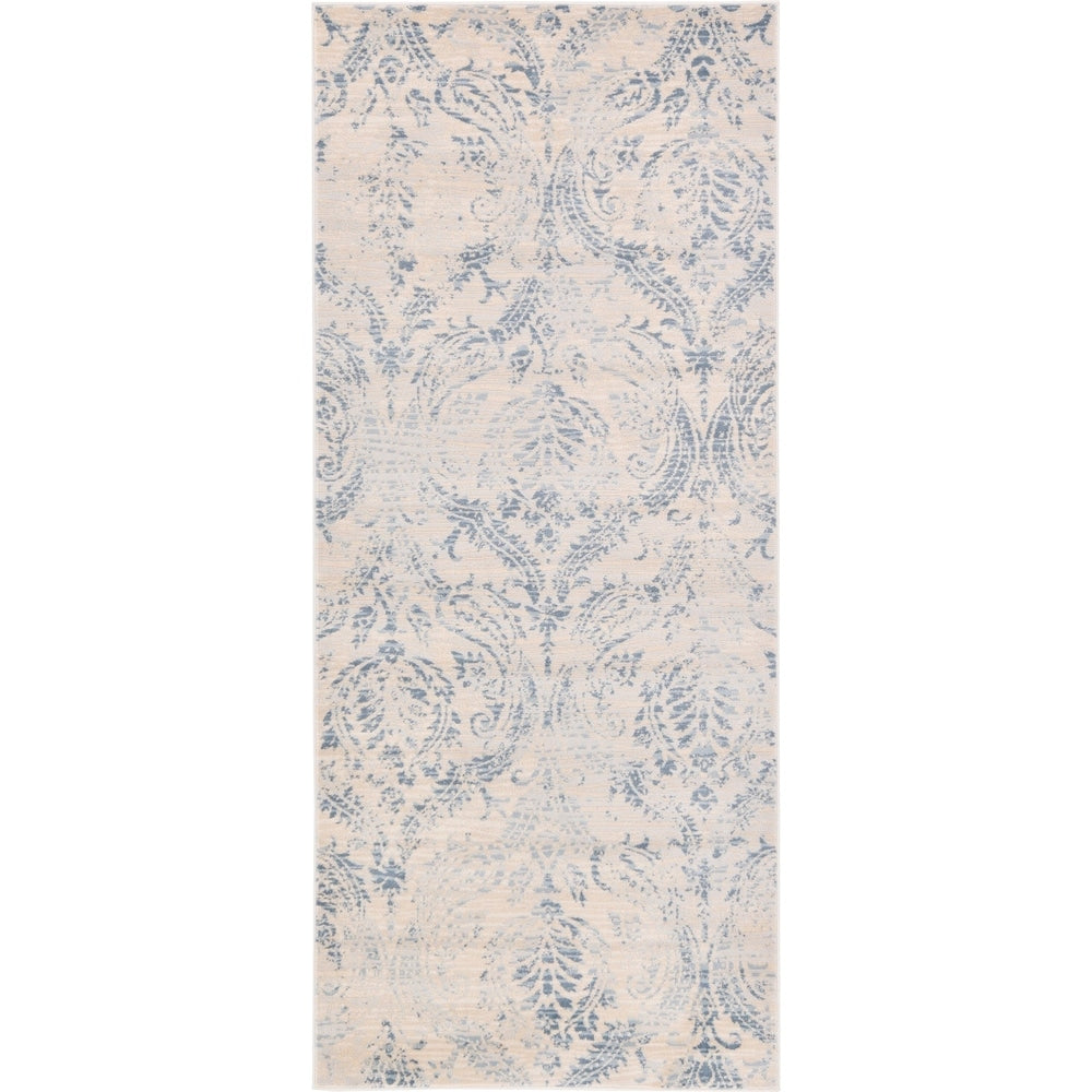 Abstract Pattern Muted Blue Soft Area Rug