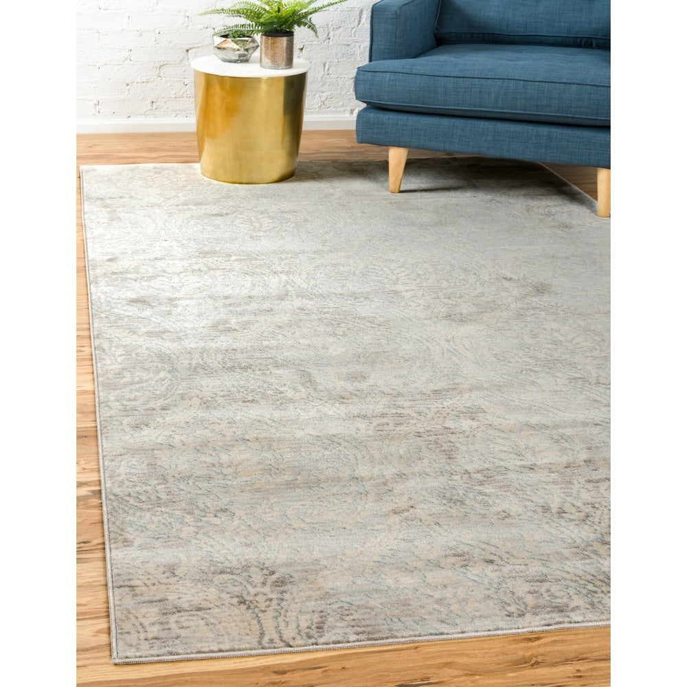 Abstract Pattern Muted Blue Soft Area Rug