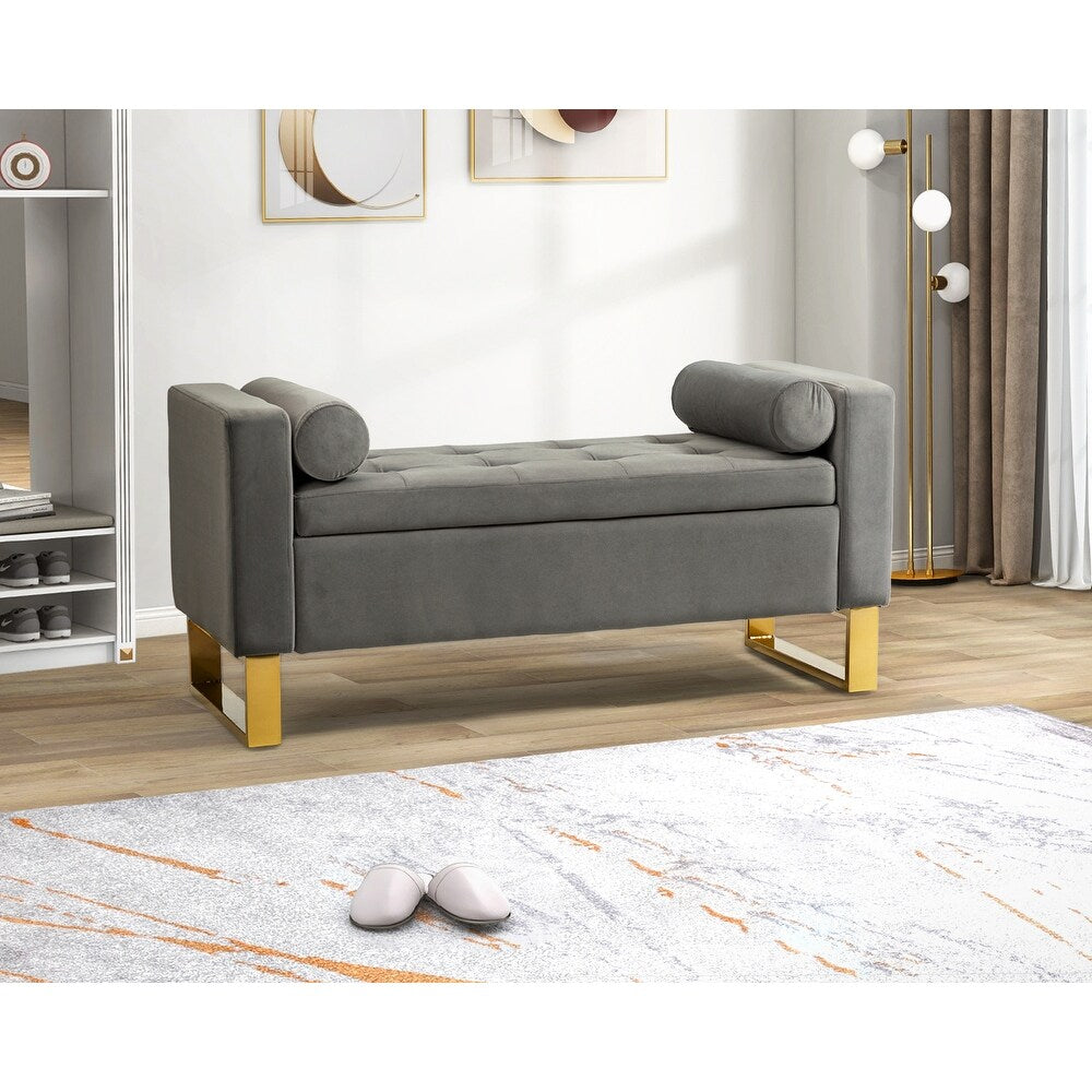 Aurora Upholstered Bench with Storage Space by 14 Karat Home