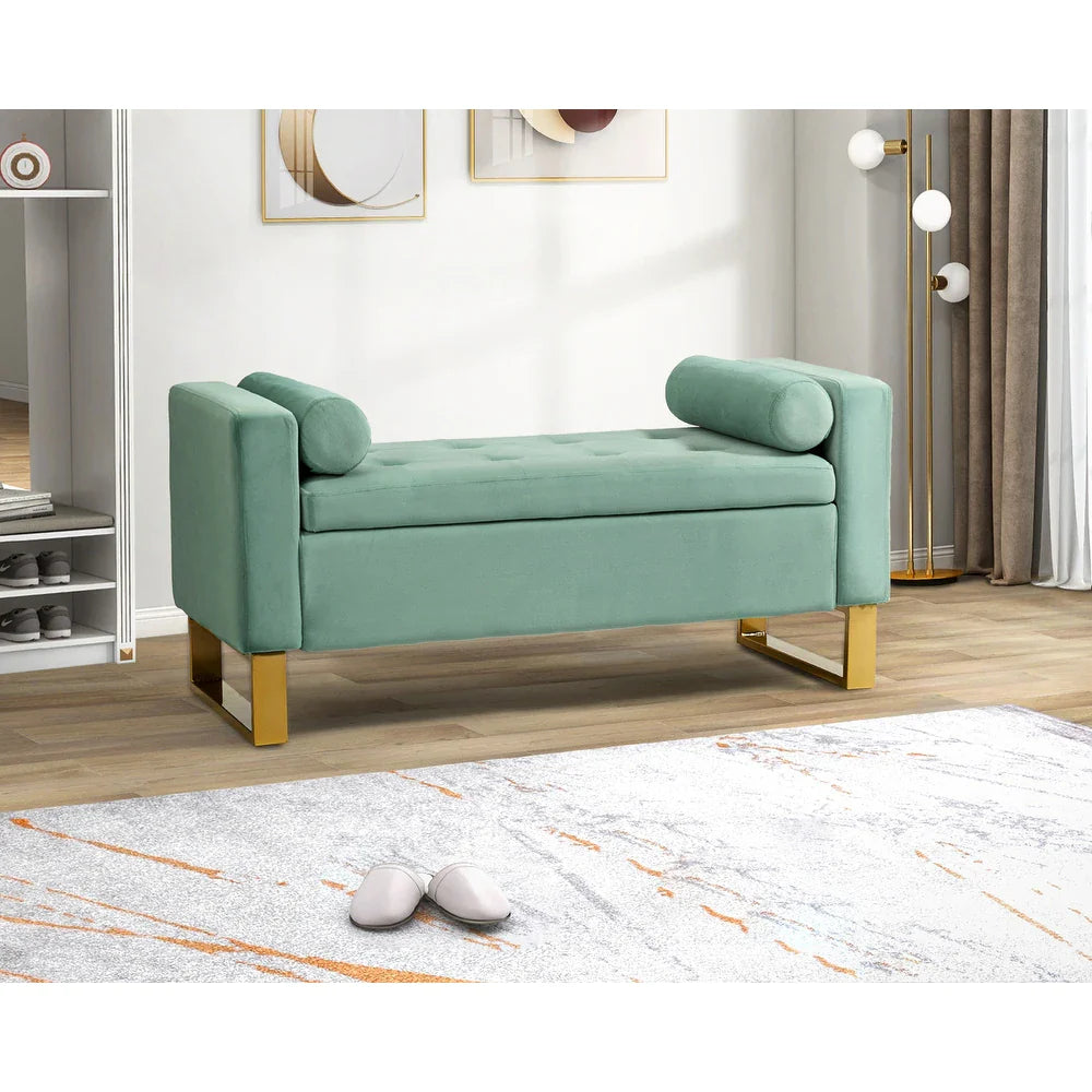 Aurora Upholstered Bench with Storage Space by 14 Karat Home