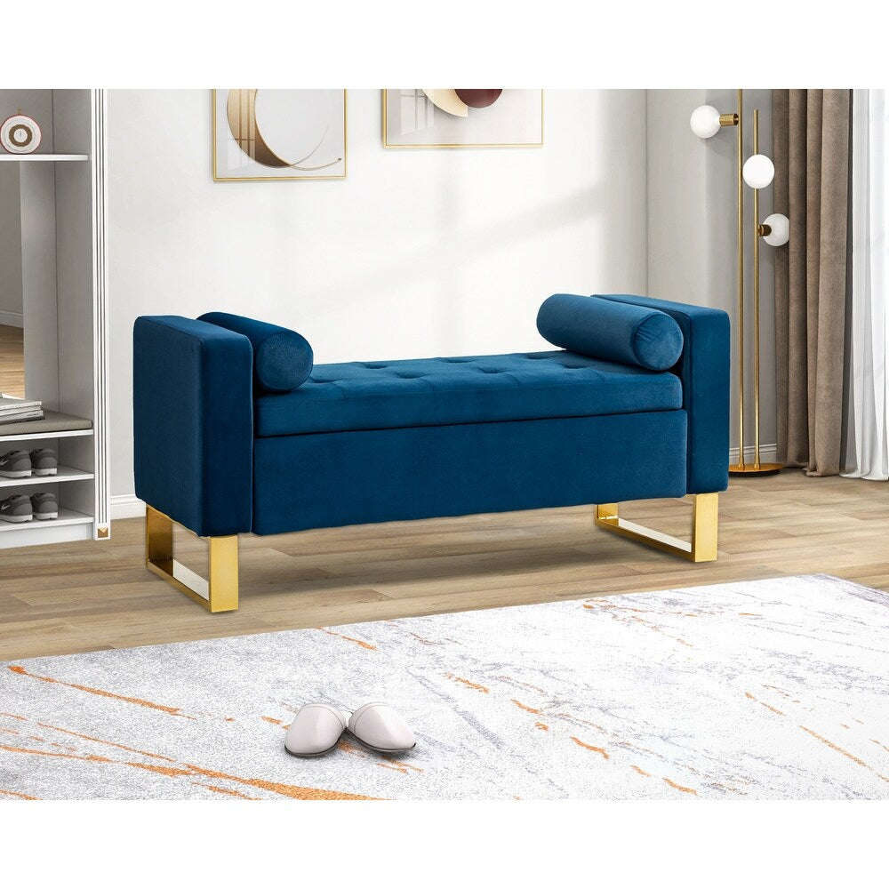 Aurora Upholstered Bench with Storage Space by 14 Karat Home