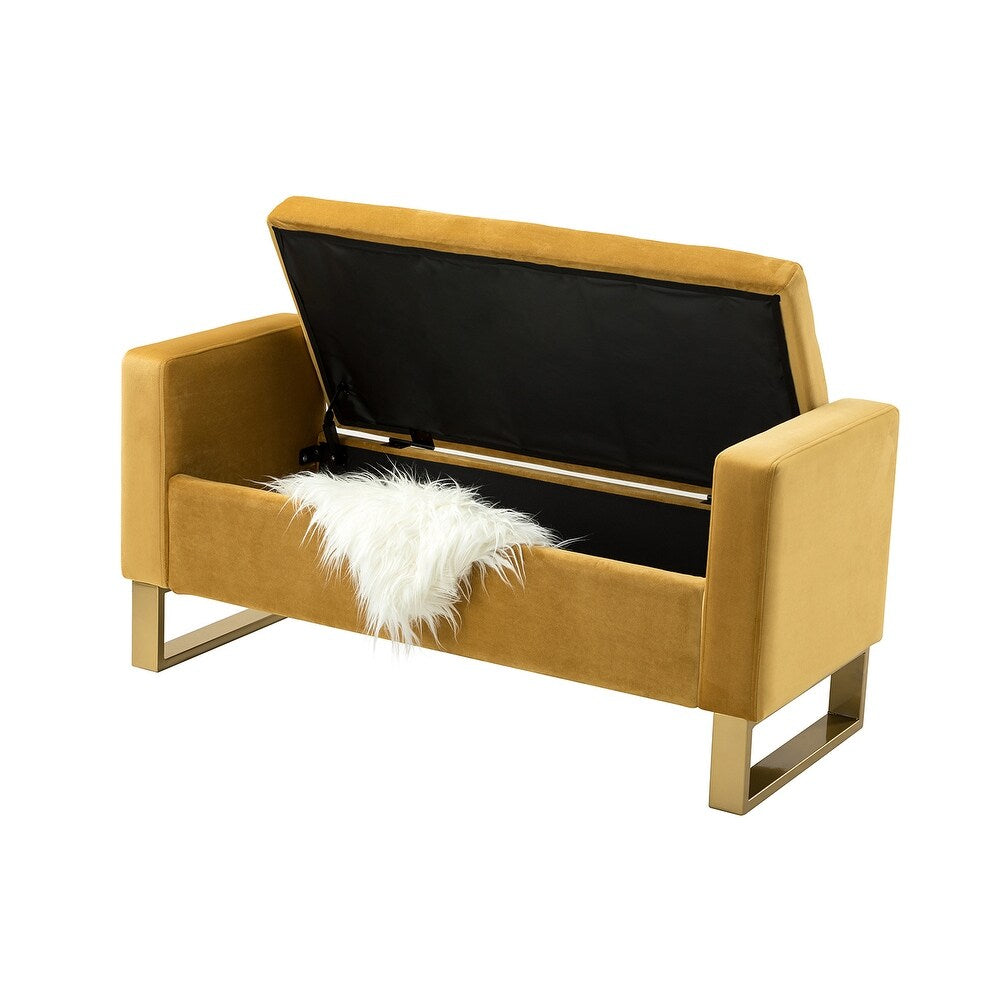 Aurora Upholstered Bench with Storage Space by 14 Karat Home