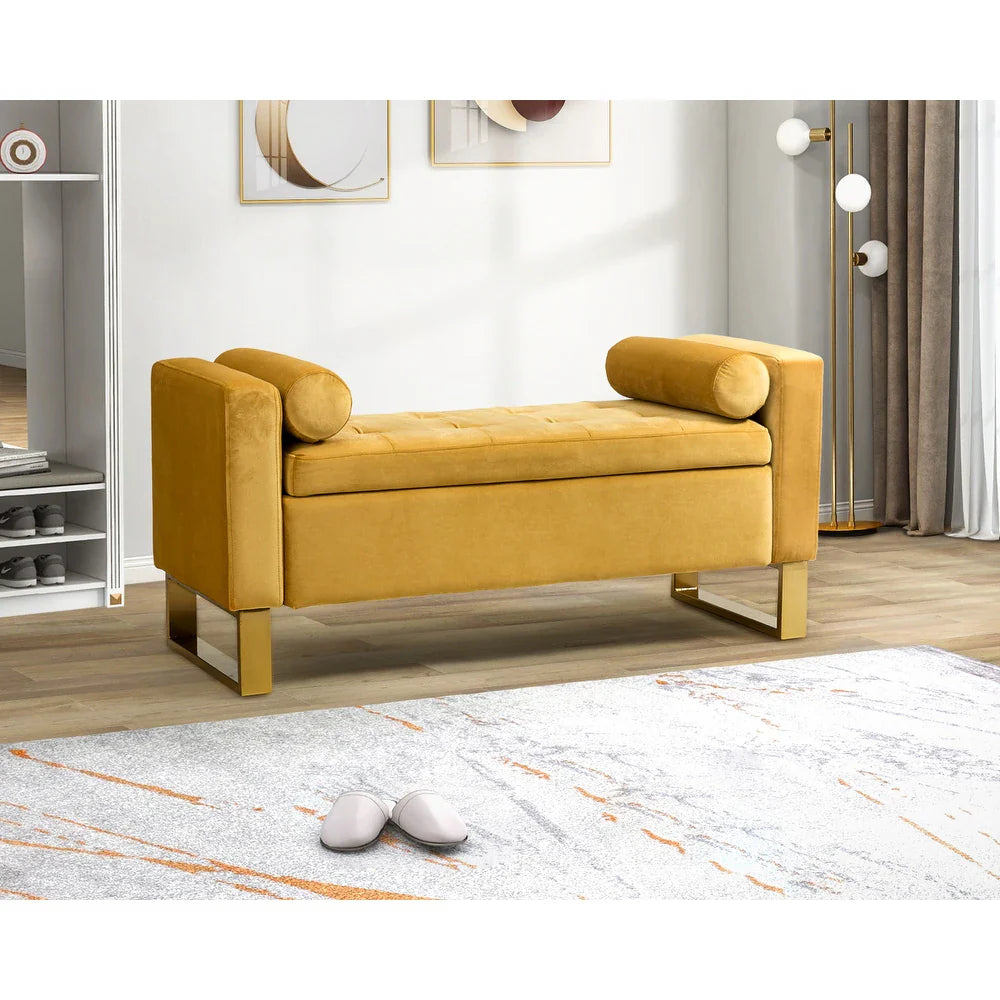 Aurora Upholstered Bench with Storage Space by 14 Karat Home