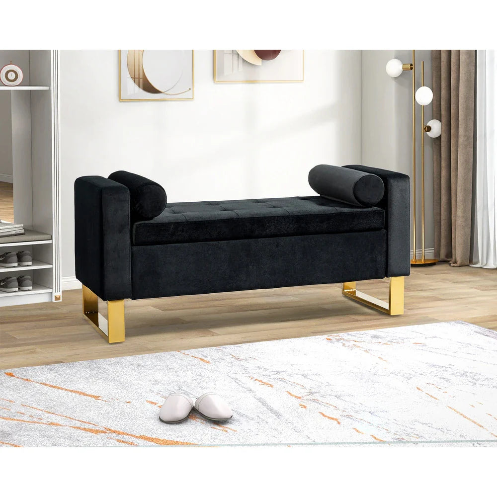 Aurora Upholstered Bench with Storage Space by 14 Karat Home