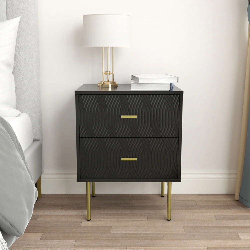 Valentino 2 Drawer Manufactured Wood Nightstand