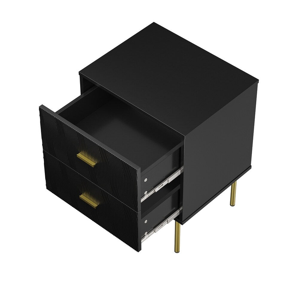 Valentino 2 Drawer Manufactured Wood Nightstand