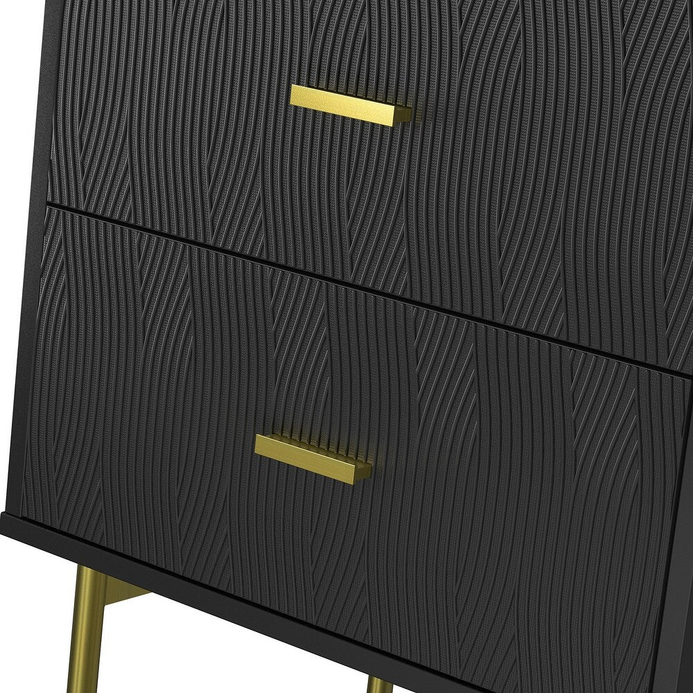 Valentino 2 Drawer Manufactured Wood Nightstand