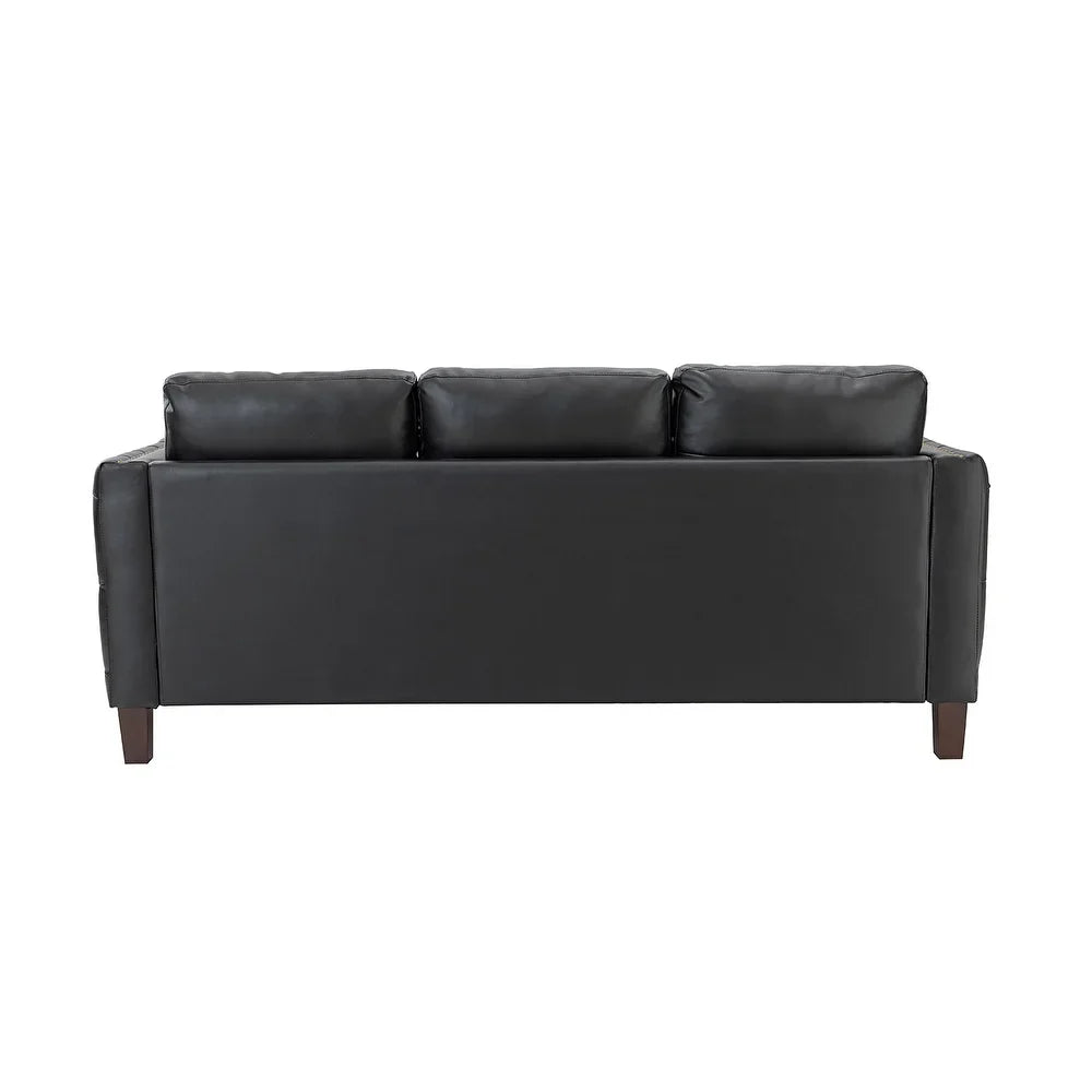Bortolotti 81.5" Classic Vegan Leather Sofa with Solid Wooden Legs