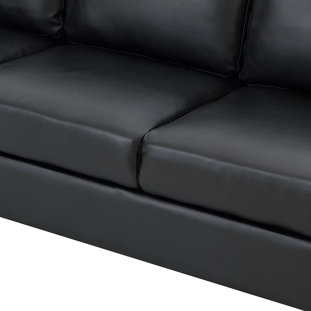 Bortolotti 81.5" Classic Vegan Leather Sofa with Solid Wooden Legs