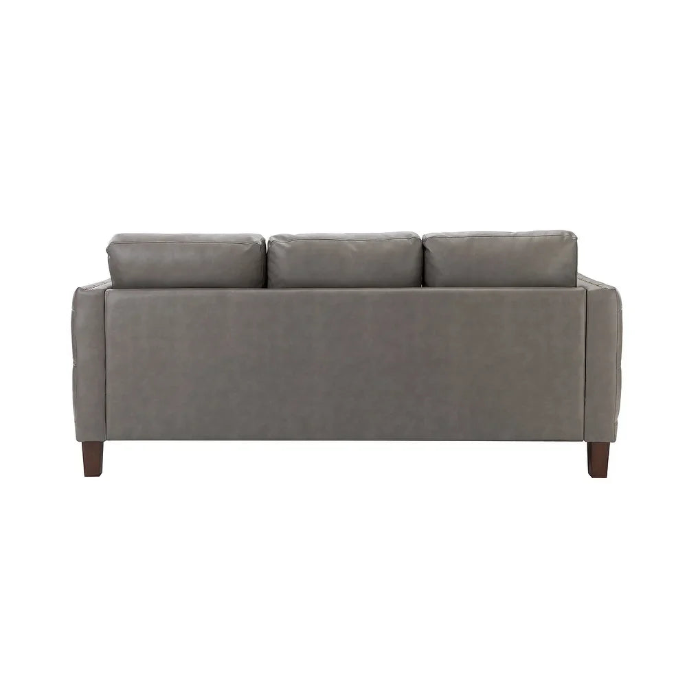Bortolotti 81.5" Classic Vegan Leather Sofa with Solid Wooden Legs