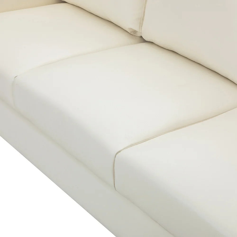 Bortolotti 81.5" Classic Vegan Leather Sofa with Solid Wooden Legs