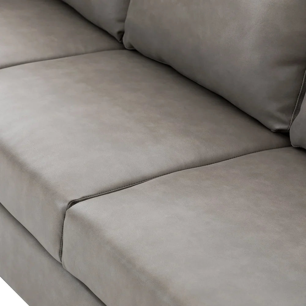 Bortolotti 81.5" Classic Vegan Leather Sofa with Solid Wooden Legs