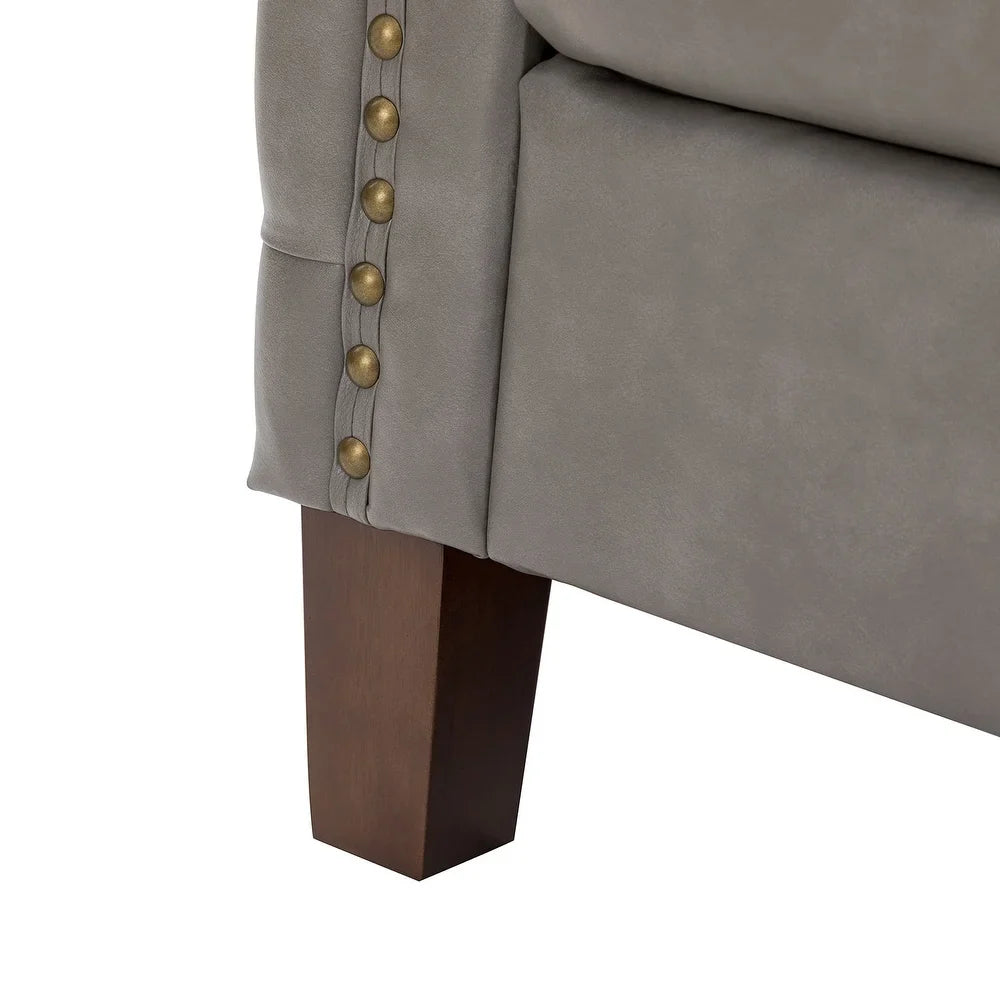 Bortolotti 81.5" Classic Vegan Leather Sofa with Solid Wooden Legs