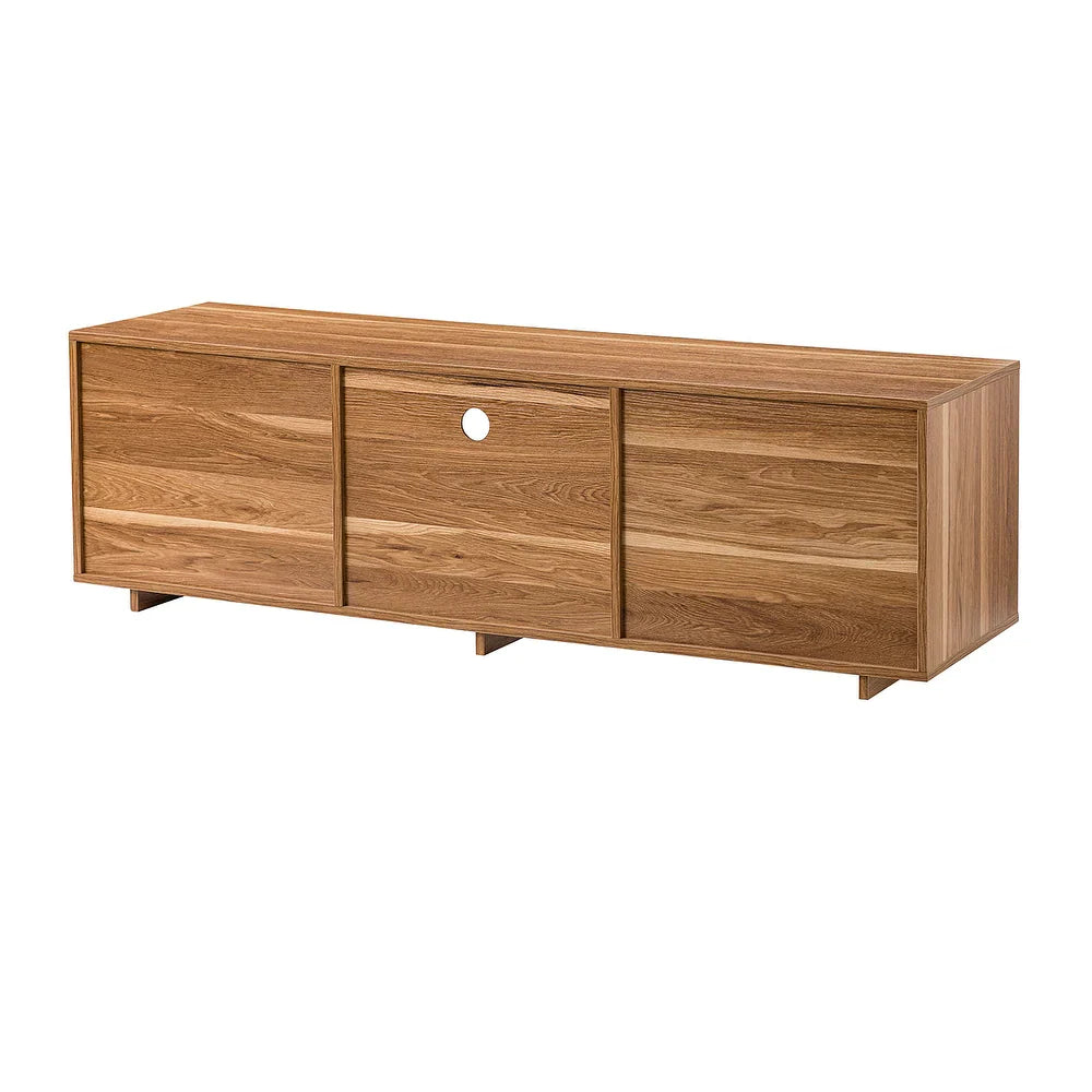 TV Stand for TVs up to 65" with Two Slatted Sliding Doors