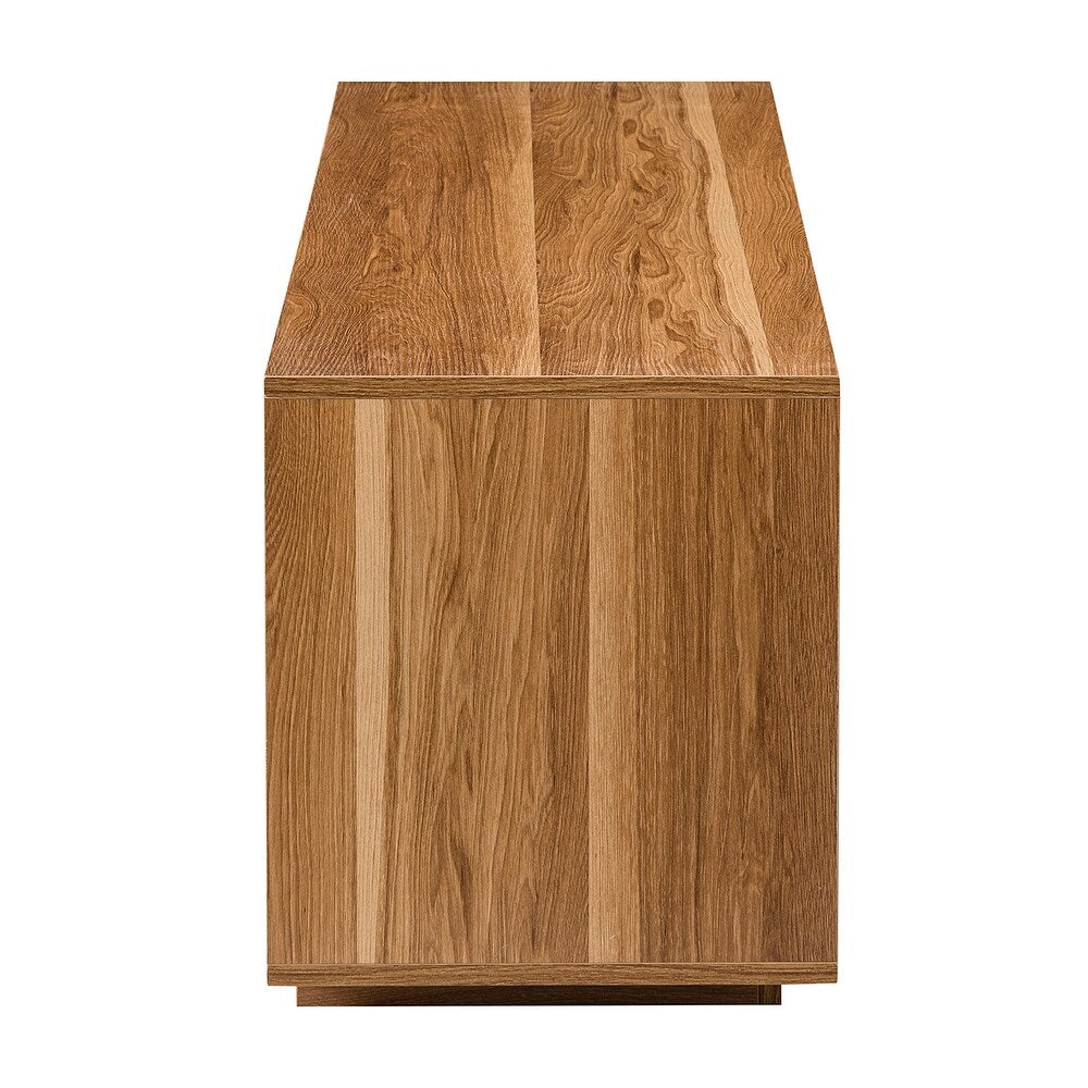 TV Stand for TVs up to 65" with Two Slatted Sliding Doors
