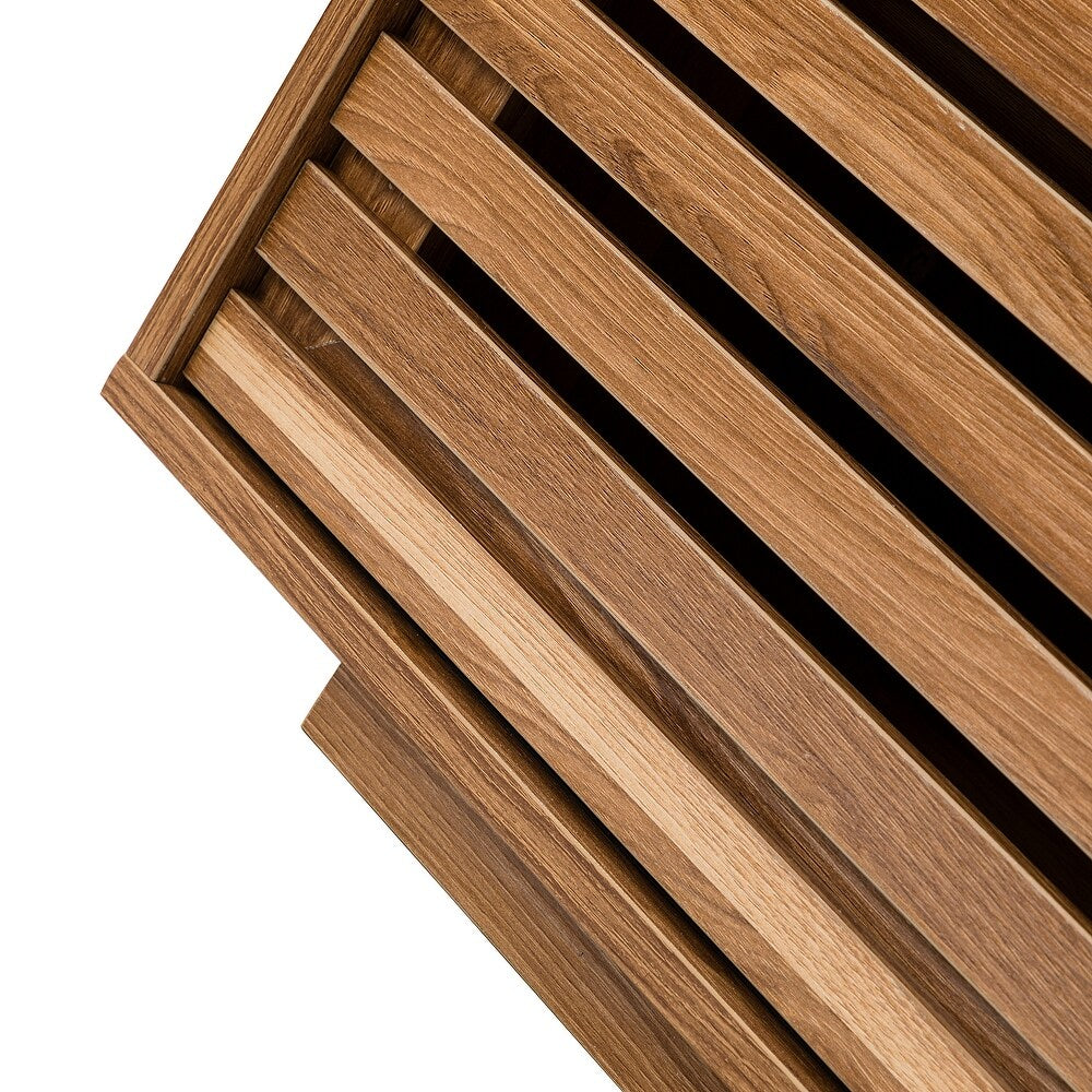 TV Stand for TVs up to 65" with Two Slatted Sliding Doors