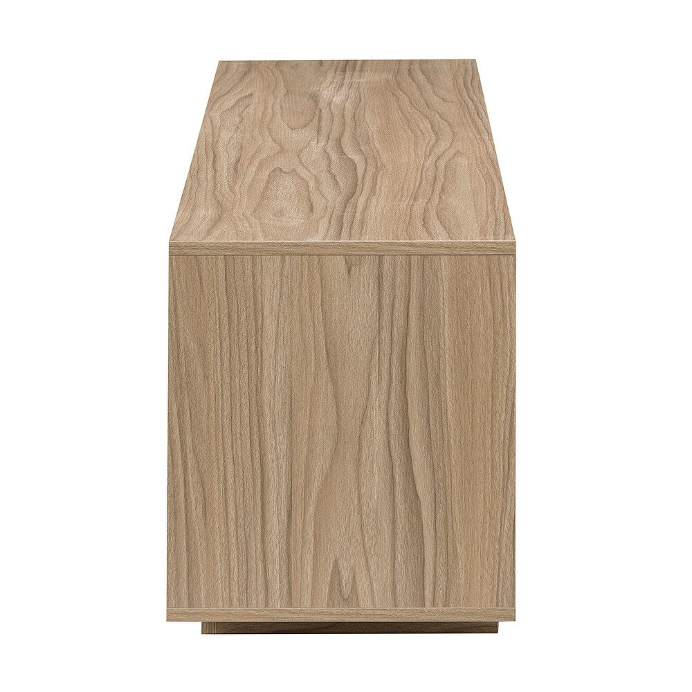 TV Stand for TVs up to 65" with Two Slatted Sliding Doors