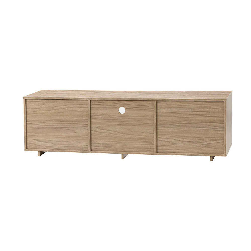 TV Stand for TVs up to 65" with Two Slatted Sliding Doors