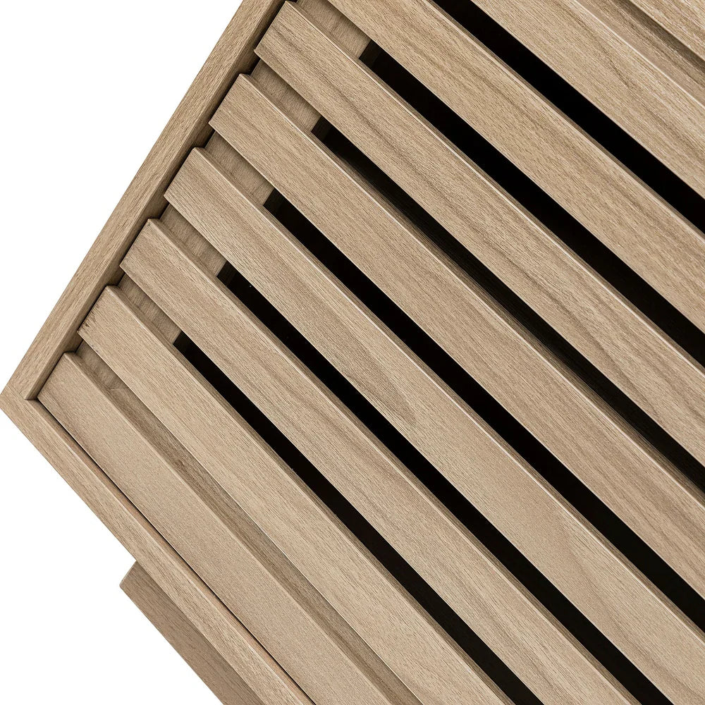 TV Stand for TVs up to 65" with Two Slatted Sliding Doors