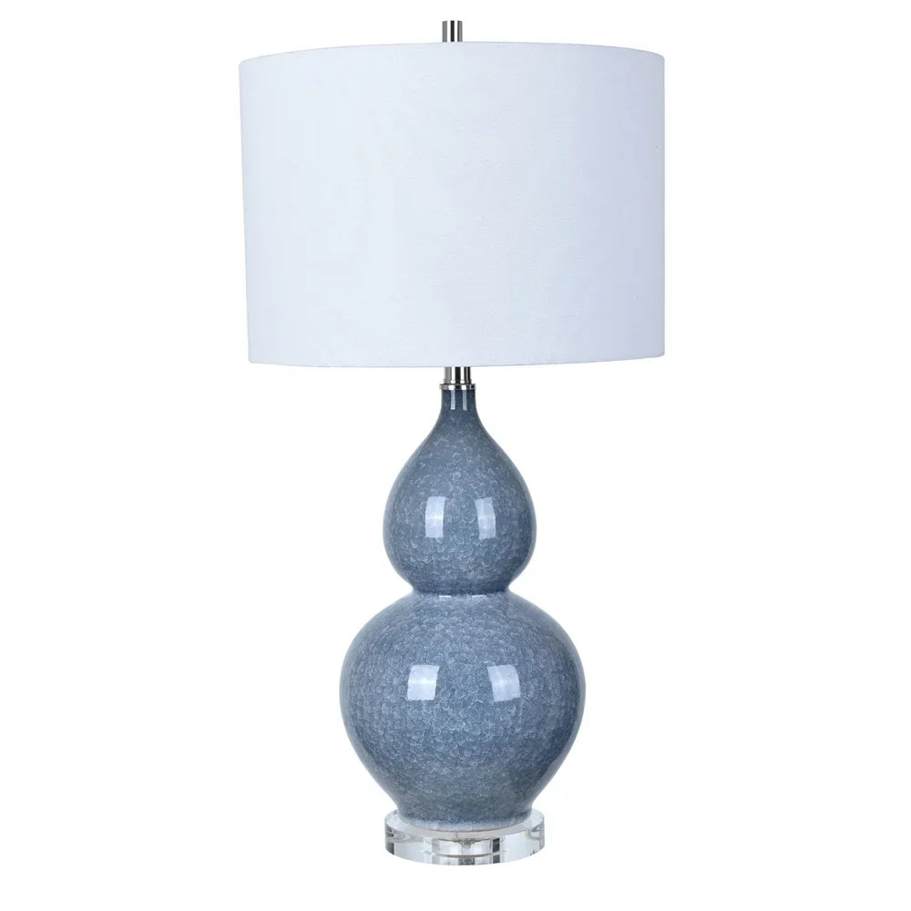 Vincent Blue Lead Crystal Base 30-inch Table Lamp