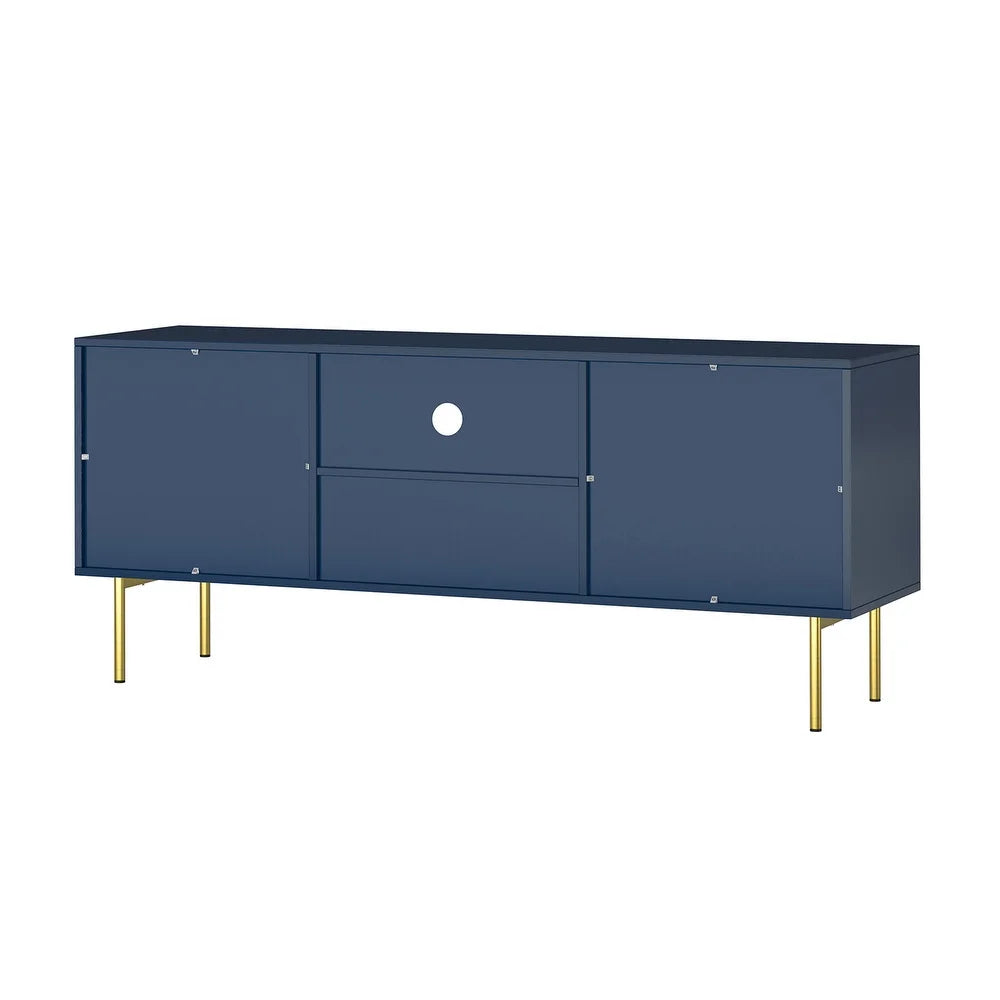 Vittore Contemporary Wooden TV Stand with Wavy Embossed Texture