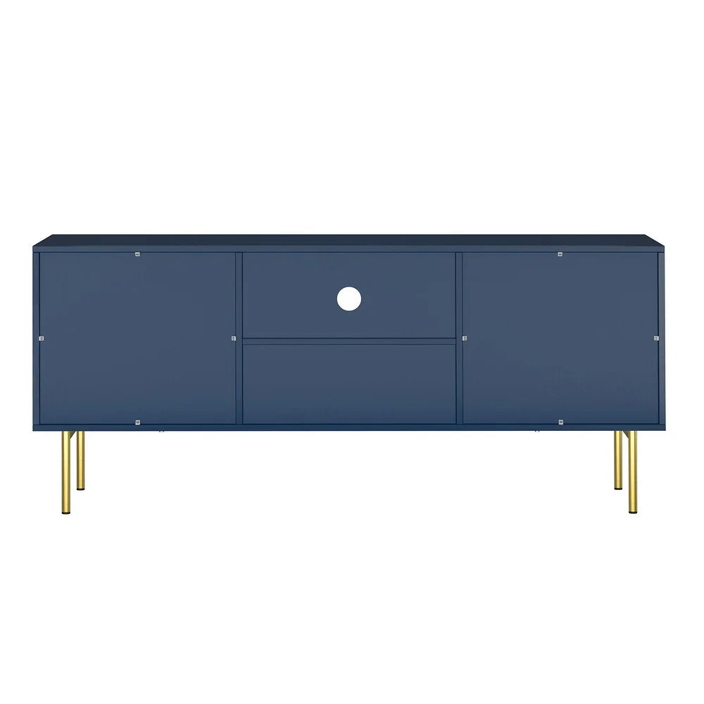 Vittore Contemporary Wooden TV Stand with Wavy Embossed Texture