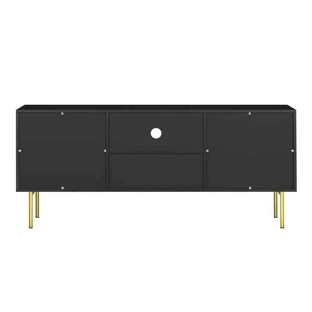 Vittore Contemporary Wooden TV Stand with Wavy Embossed Texture