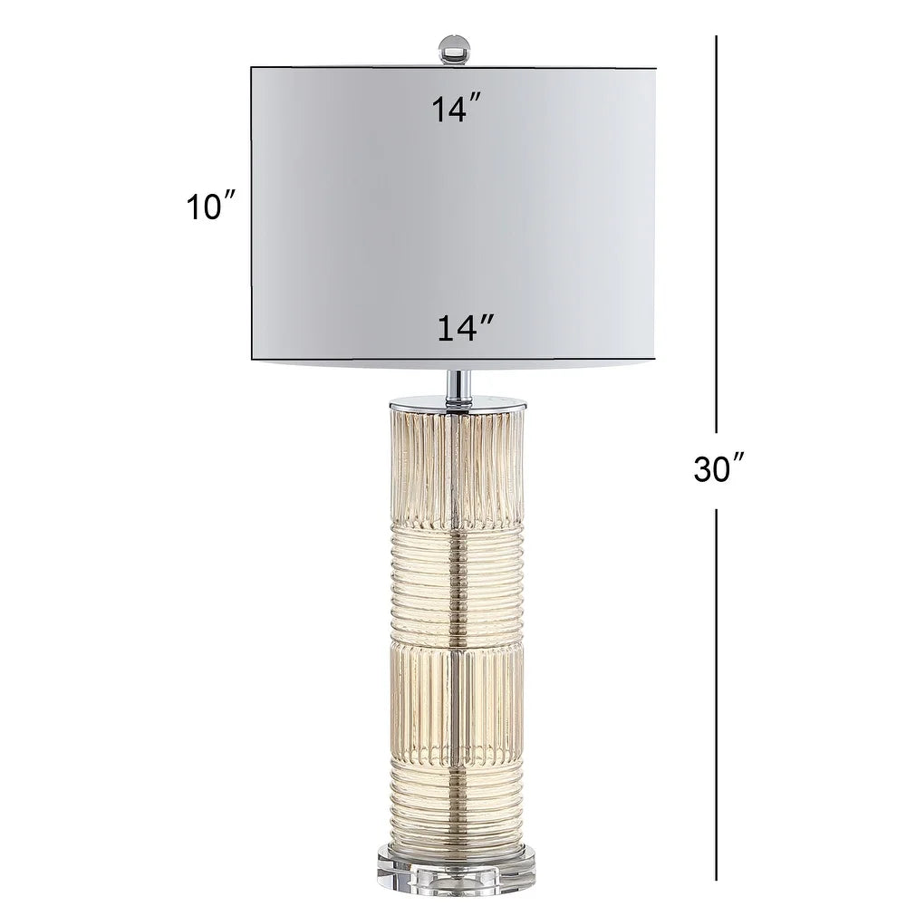 Vivienne 30" Glass/Crystal LED Table Lamp, Champagne