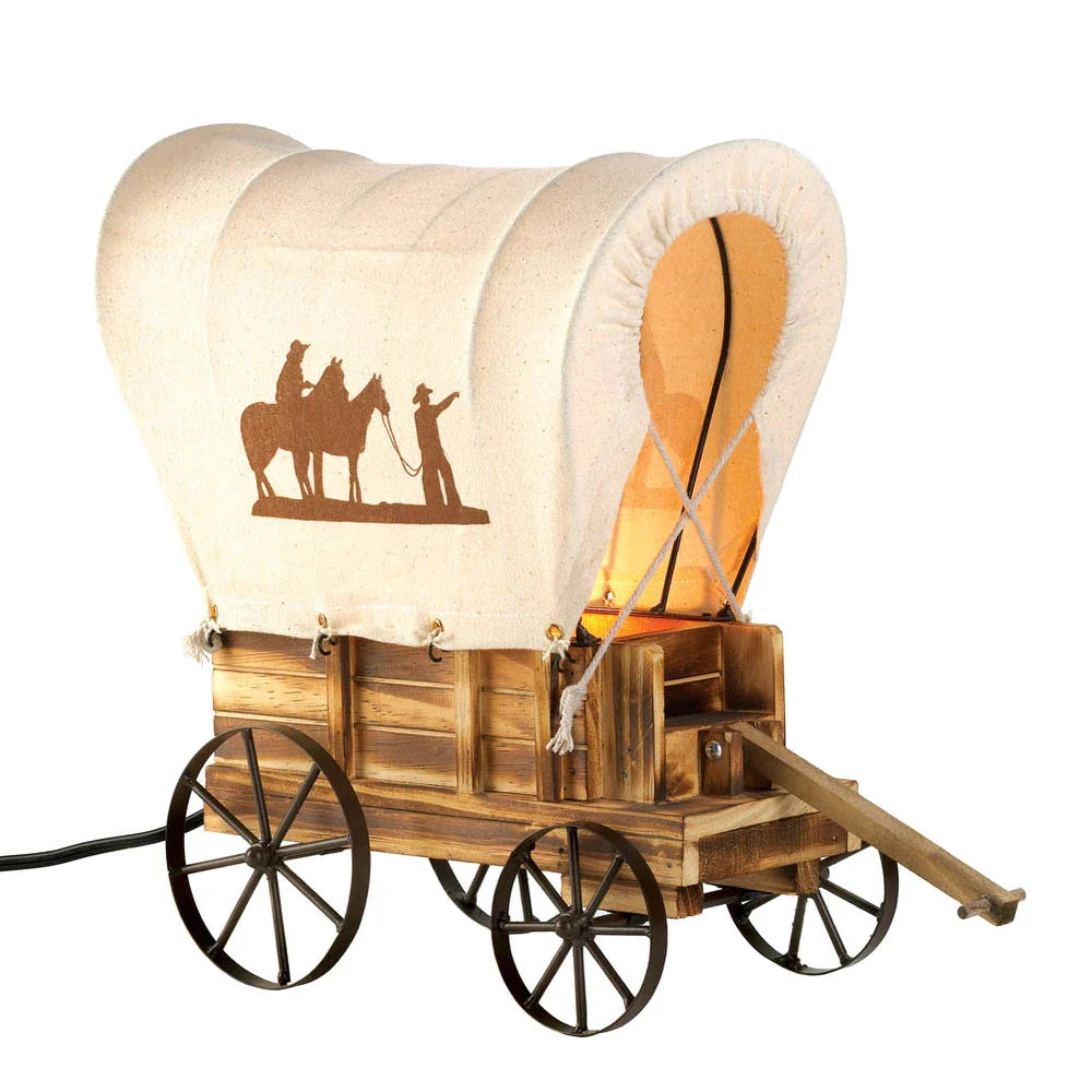 Western Wagon Table Lamp - 12" x 6 1/4" x 13 3/8" high.