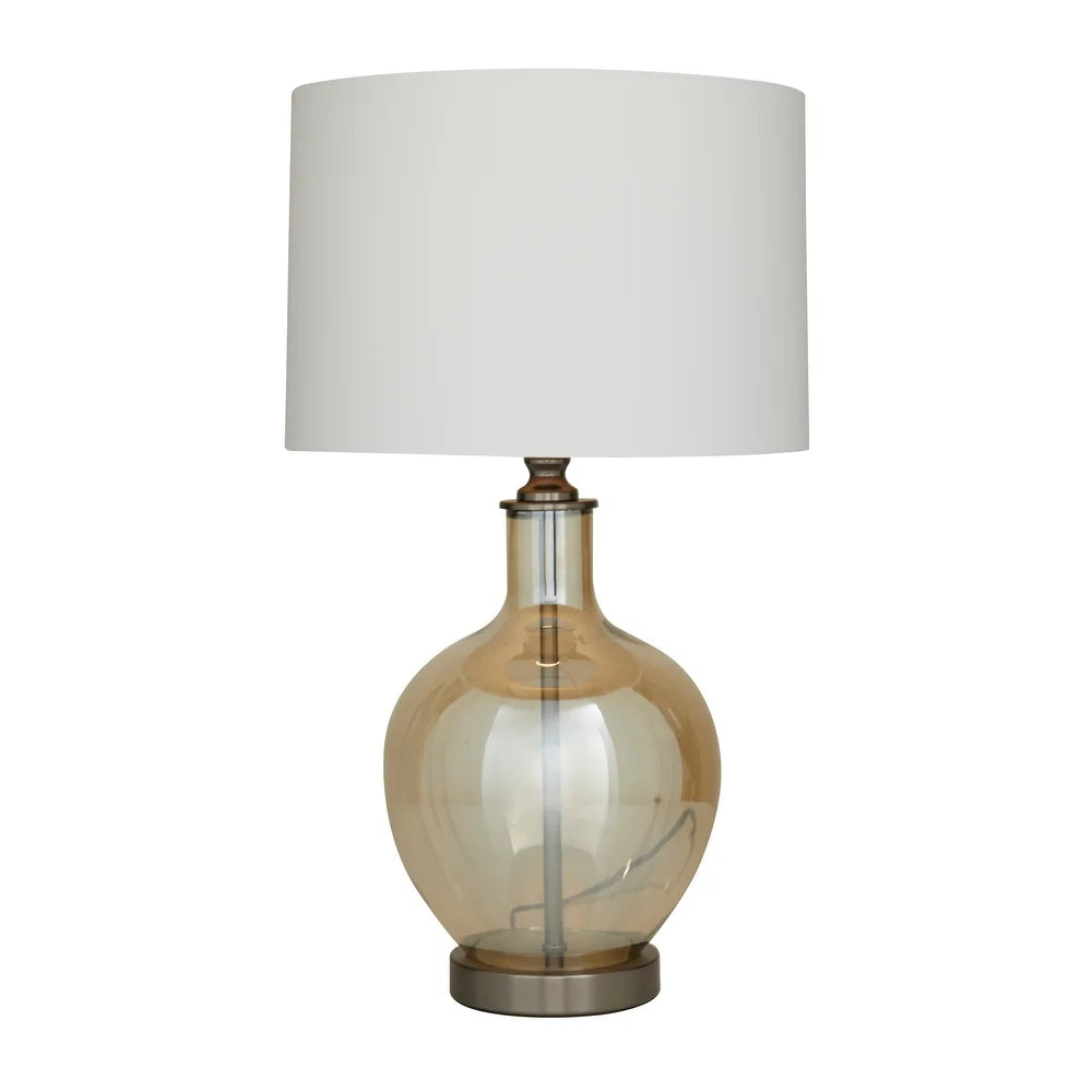 White Polyester Traditional Table Lamp - 17 x 17 x 27