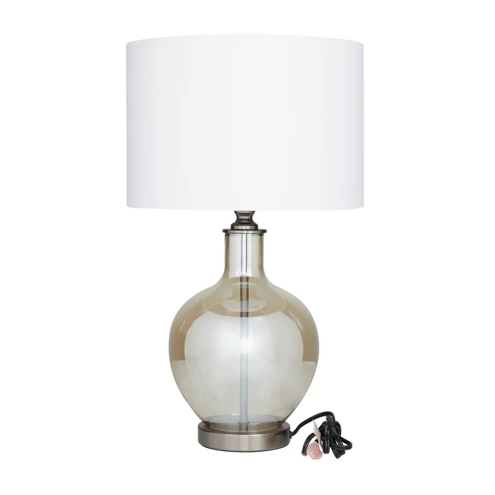 White Polyester Traditional Table Lamp - 17 x 17 x 27