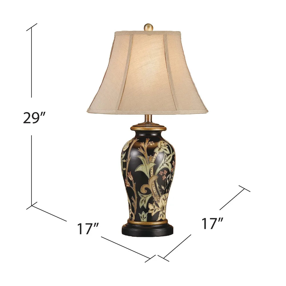 Windham Black & Green 29.25"H Table Lamp - 17x17x29"