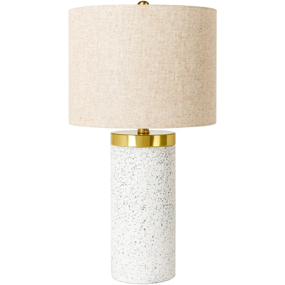 Winnie Confetti Concrete Cylinder Table Lamp - 25"H x 14"W x 14"D