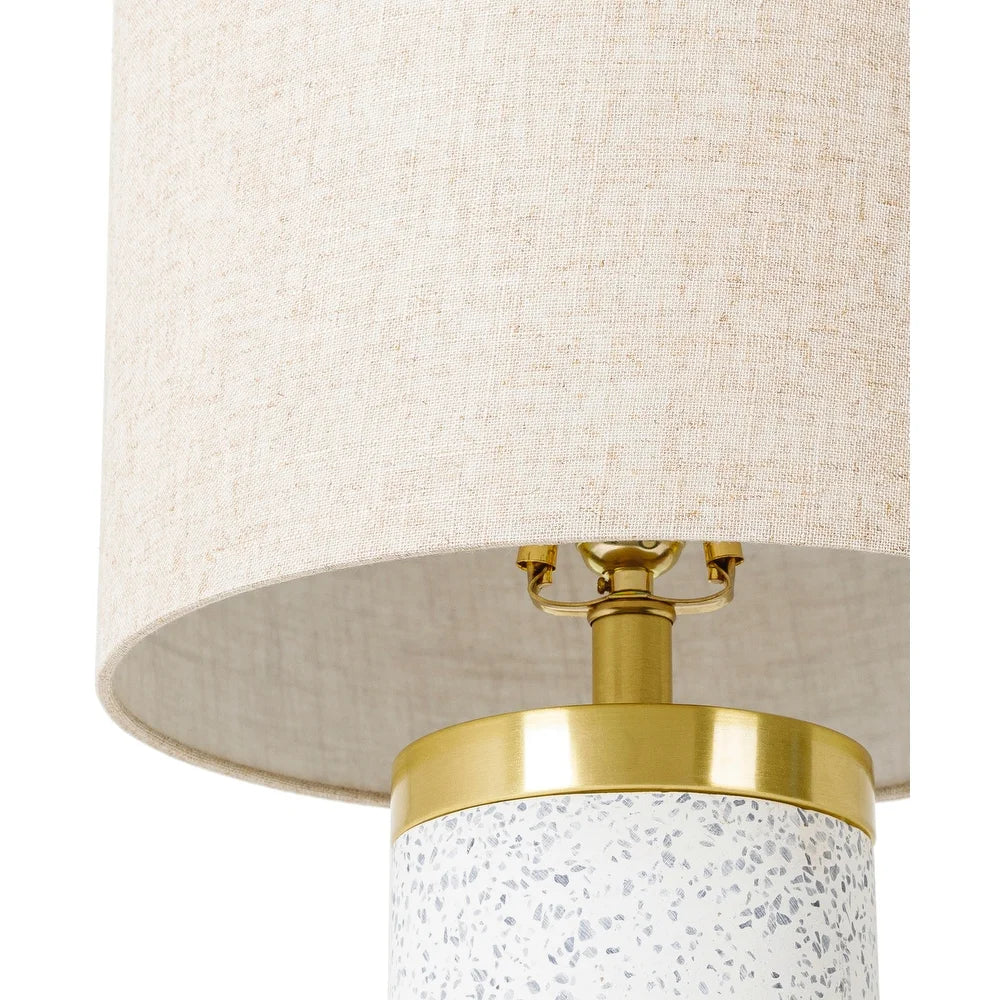 Winnie Confetti Concrete Cylinder Table Lamp - 25"H x 14"W x 14"D