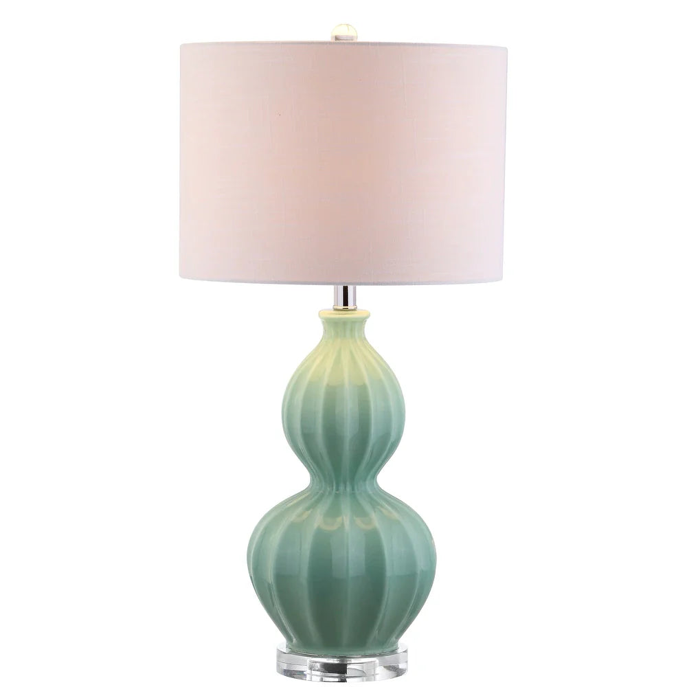 Wynne 28" Glass LED Table Lamp, Seafoam Green