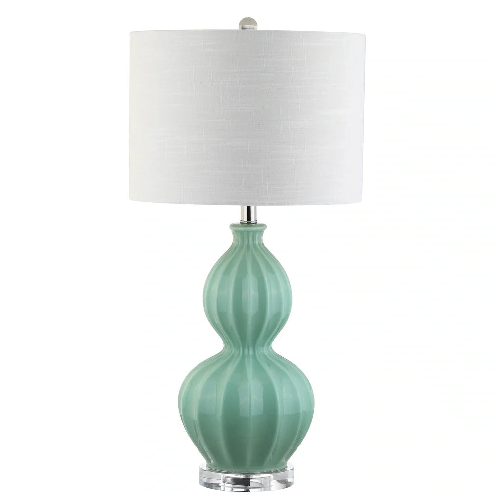 Wynne 28" Glass LED Table Lamp, Seafoam Green