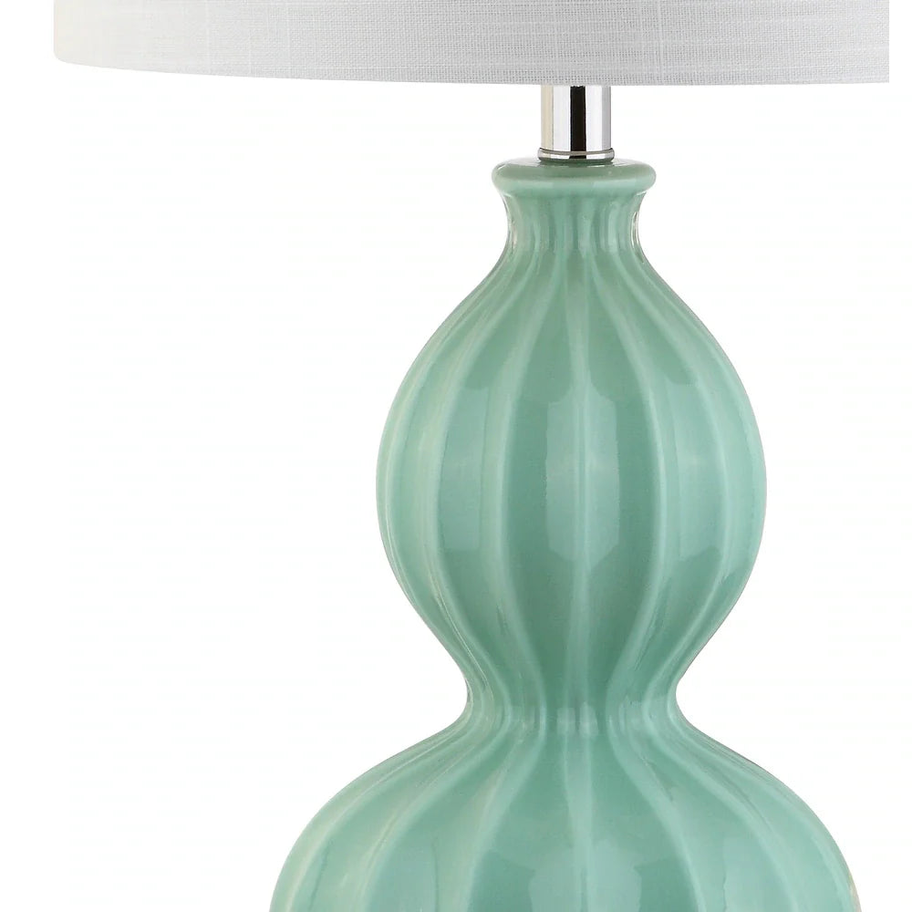 Wynne 28" Glass LED Table Lamp, Seafoam Green