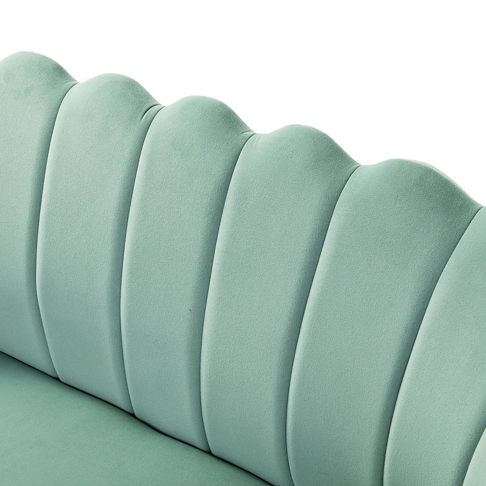 Monica Modern Upholstered 52'' Sofa Loveseat with Flower Shaped Back Design