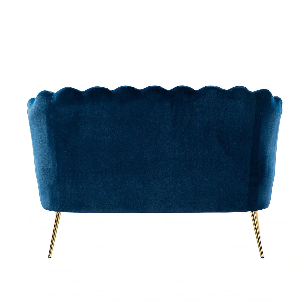 Monica Modern Upholstered 52'' Sofa Loveseat with Flower Shaped Back Design